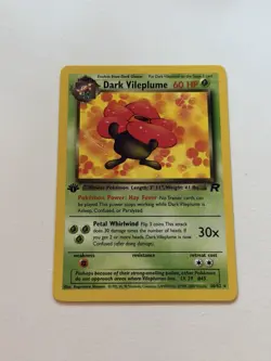 Dark Vileplume 30/82 Team Rocket 1st Edition Regular Pokemon TCG Card - Image 1