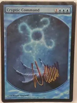 MTG FOIL CRYPTIC COMMAND SHADOW SIGNED BY WAYNE ENGLAND Dci Textless Promo - Image 1