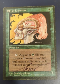 MTG Llanowar Elves FBB 4th Edition SIGNED - Image 1