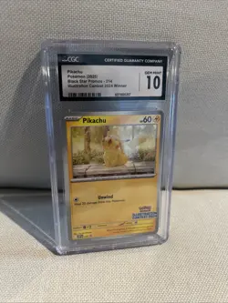 Pikachu Black Star Promo 214 Illustration Contest 2024 Pokemon CGC Gem Mint 10 - Image 1