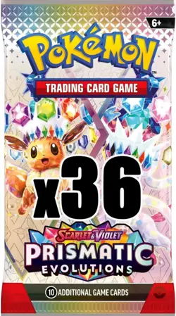 36 Pokemon Prismatic Evolutions Booster Packs New Sealed With 3 Promos & Poster - Image 1