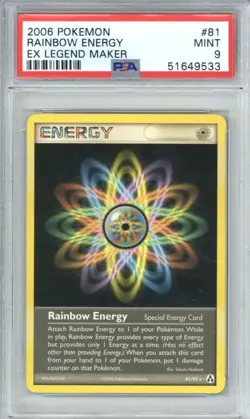 2006 Pokemon Ex Legend Maker #81 Rainbow Energy PSA 9 MINT - Image 1