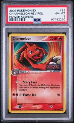 2007 Pokemon EX Power Keepers - CHARMELEON REVERSE FOIL #28 PSA 8 - Image 1