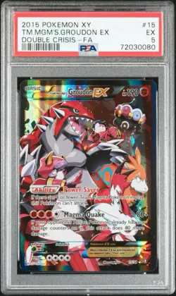 Pokemon TCG Team Magma's Groudon-EX Double Crisis Holo Card 15/34 PSA 5 *CLEAN* - Image 1