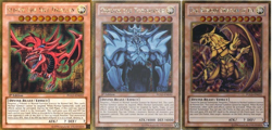 Yu-Gi-Oh! God Card Gold Set Slifer Obelisk Ra PGLD-EN030 031 032 Dragon 1st - Image 1