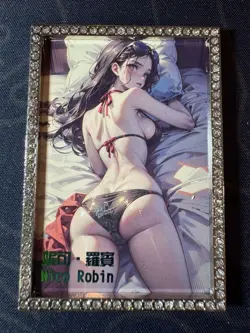 Goddess Robin Numbered Metal Card Black Bikini Waifu Doujin One Piece Character - Image 1