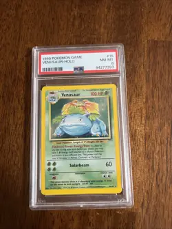 Pokemon TCG Venusaur Holo Unlimited Rare Card Base Set PSA 8 (15/102) - Image 1