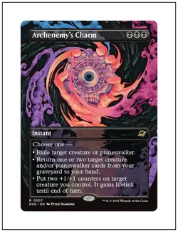 1x Archenemy's Charm, Borderless Art, Magic the Gathering MTG NM - Image 1