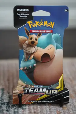 Pokemon TCG Sun & Moon Team Up Sleeved Blister Booster Pack Snorlax Eevee Sealed - Image 1