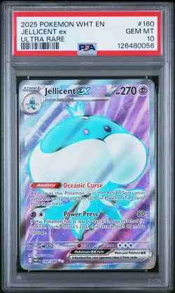 2025 POKEMON WHT EN-WHITE FLARE ULTRA RARE #160 JELLICENT EX PSA 10 - Image 1