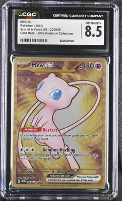 MEW EX Scarlet & Violet 151 Metal UPC Promo #205 CGC 8.5 Pokemon - Image 1