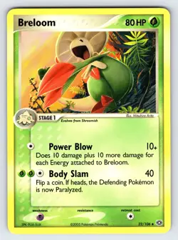 Breloom 22/106 2005 EX Emerald Pokemon Card TCG Nintendo Arita Art Non Holo Lp - Image 1