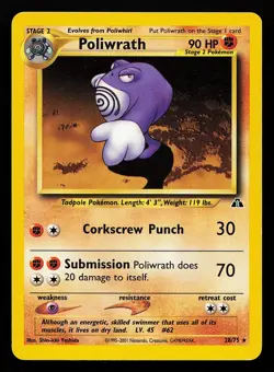 Poliwrath 28/75 Rare Neo Discovery Pokemon Card - Image 1