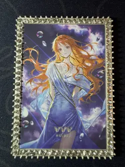 Goddess Nami Blue Dress Numbered Metal Card Waifu Doujin One Piece Character - Image 1