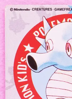 Horsea Pokemon Kids Mini Card No.138 Bandai Vintage 1997 Nintendo Japanese F/S - Image 2