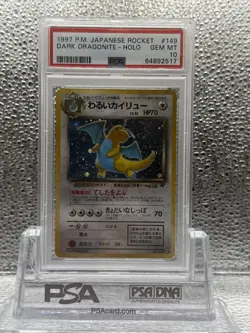 Pokemon PSA 10 Dark Dragonite Japanese Team Rocket Holo Rare - Image 1