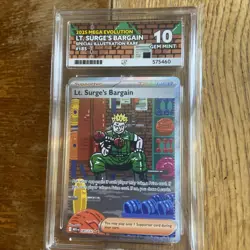 Pokemon ACE 10 Lt. Surges Bargain 185/132 Mega Evo Secret Rare Perfect Grade - Image 1