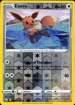 Reverse Holo Eevee 052/072 Common Shining Fates Pokemon TCG - Image 1