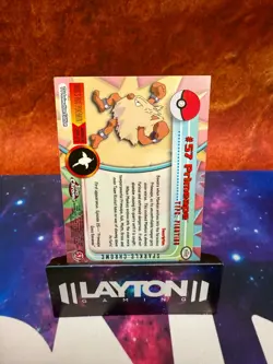 Topps Sparkle-Chrome Primeape #57 LP Pokemon 2000 TV Animation Edition Series 1 - Image 2