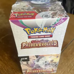 Pokemon TCG Scarlet & Violet Paldea Evolved Half Booster Box, 18 Packs, Sealed. - Image 1