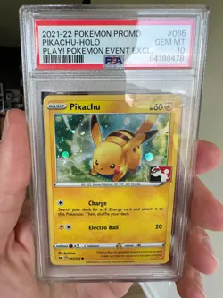 Pop 58! 2021-2022 Pokemon Promo Pikachu Holo Play! Pokemon Event PSA 10 - Image 1
