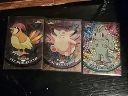 Pokemon Topps Chrome Sparkle Machop Spectra Pidgeotto Clefable - Image 1