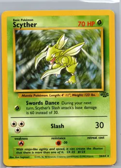Scyther 26/64 Non Holo Jungle - Pokemon Card - LP - Image 1