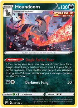 Houndoom 096/163 Battle Styles Non Holo Theme Deck Promo Pokemon Card NM - Image 1