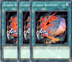 Yugioh - Fusion Recovery x 3 - 1st Edition NM - Plus Free Holo Card - Image 1
