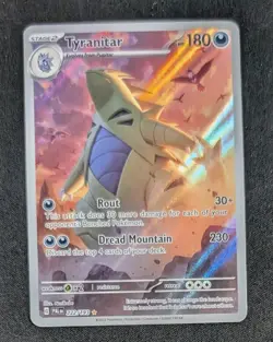 Pokemon TCG Paldea Evolved Tyranitar Card 222/193 Illustration Rare, Full Art - Image 1