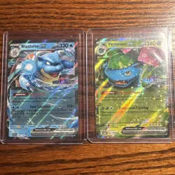 Venusaur EX 001/142 Blastoise EX 030/142 Stellar Crown Stamped Promos NM - Image 1