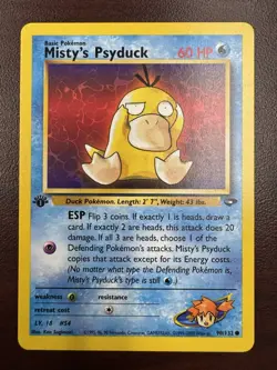 Pokemon 1st Edition Misty's Psyduck 90/132 Gym Challenge LP - Image 1