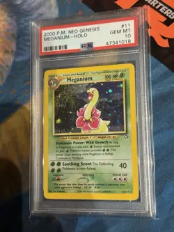Meganium 11/111 Holo Pokemon Neo Genesis 2000 PSA10 (Swirl)🌀 - Image 1
