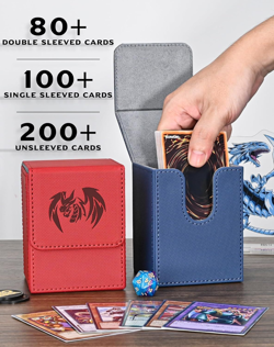 Card Deck Box for Yugioh MTG, 100+ Deck Case with 2 Dividers Fits TCG CCG PTCG - Image 2