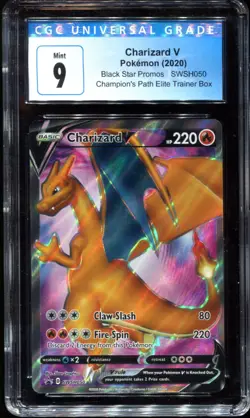 Charizard V SWSH050 Ultra Rare CGC 9 Black Star Promo Pokemon Card - Image 1