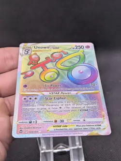 Pokemon Card Unown VSTAR 199/195 Secret Rainbow Rare Silver Tempest MINT! - Image 3