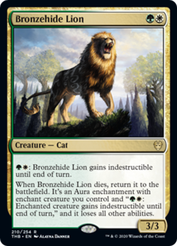 Bronzehide Lion FOIL Theros Beyond Death NM White Green Rare MAGIC CARD ABUGames - Image 1