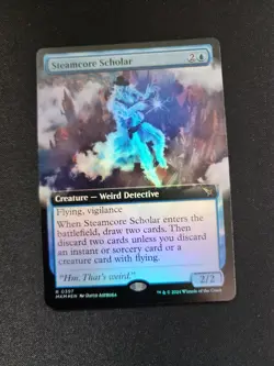 Mtg. Steamcore Scholar. Foil Extended Art. Murder at Karlov Manor. Pack Fresh - Image 1