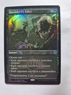 Sheoldred's Edict FOIL promo Stamped MTG - Image 1