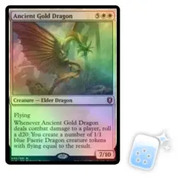 FOIL ANCIENT GOLD DRAGON Commander Legends: Battle For Baldur's Gate Magic MTG - Image 1