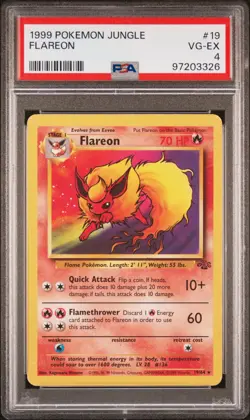 PSA 4 VG-EX - Flareon - 1999 Pokemon Jungle #19/64 - WOTC Vintage - Image 1