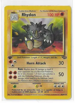 Rhydon 45/64 Jungle 1st Edition - Uncommon - WOTC - MP - Pokemon Vintage - Image 1