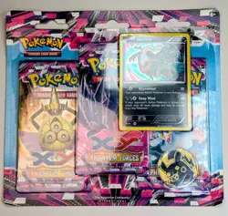 Pokemon XY Phantom Forces 3 Pack Blister - Darkrai XY22 Promo - Pikachu Coin - Image 1
