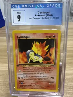 2000 Pokemon TCG Neo Genesis 56 Regular 1st Edition Common Cyndaquil CGC 9 - Image 1