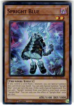 Yugioh Spright Blue Ultra Rare 1st Edition BLTR-EN075 NM - Image 1