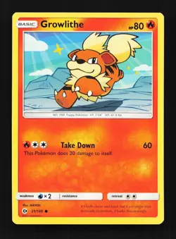 Growlithe 21/149 LP Sun & Moon English Pokemon Card TCG - Image 1