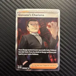 Pokemon TCG Giovanni's Charisma Holo Card 197/165 Scarlet & Violet 151 Series - Image 1