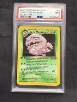 Pokemon Cards: Team Rocket 1st Edition Rare Holo: Dark Weezing 14/82 PSA 9 - Image 2