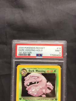 Pokemon Cards: Team Rocket 1st Edition Rare Holo: Dark Weezing 14/82 PSA 9 - Image 3