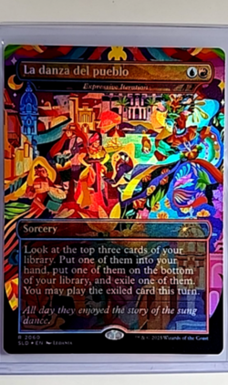 2025 MTG Magic The Gathering SLD Secret Lair Borderless Foil La danza del pueblo - Image 1